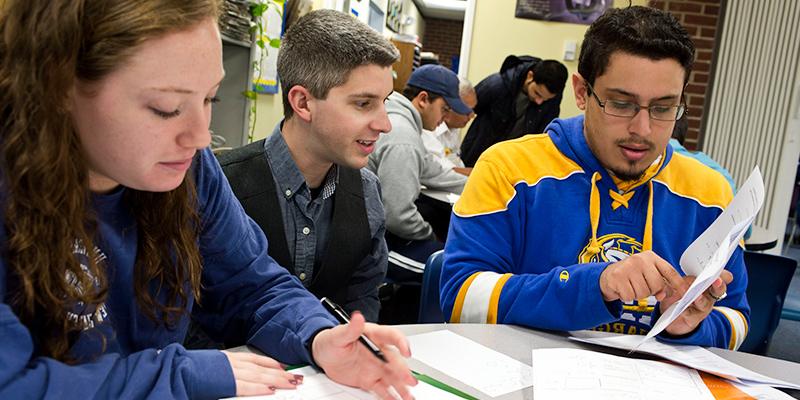 Students studying in the Center for Learning Resources